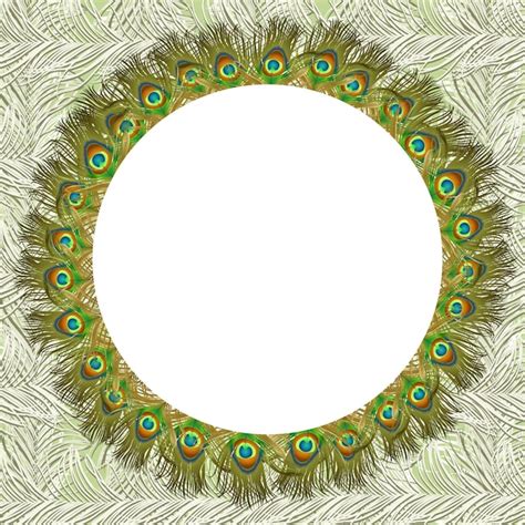 Free Vector Frame With Peacock Feathers