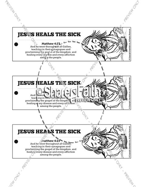 Jesus Heals The Sick Bible Bookmarks Sharefaith Kids