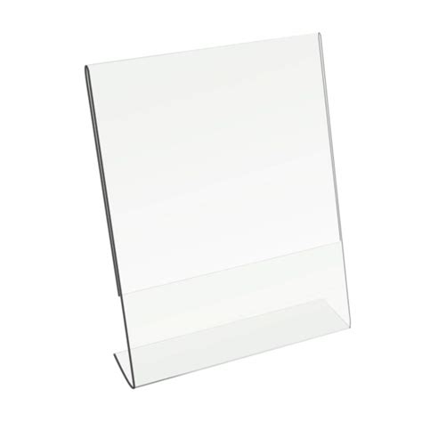 8 5 x 11 acrylic sign holder slant back design plastic display stand clear table single sheet