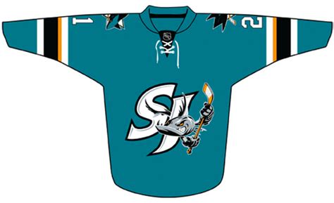 San Jose Barracuda Uniform Road Uniform American Hockey League Ahl