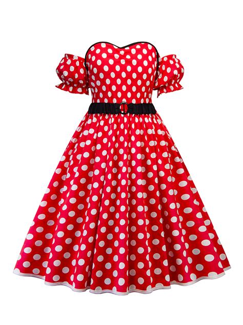 Sexy Dance Plus Size Vintage Drees For Women 50s Hepburn Style Polka