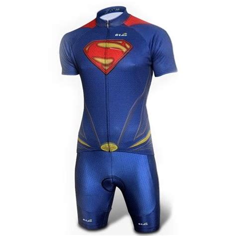 Superman Blue Costume Cycling Kits Bicycle Suit Short Jersey Cycling