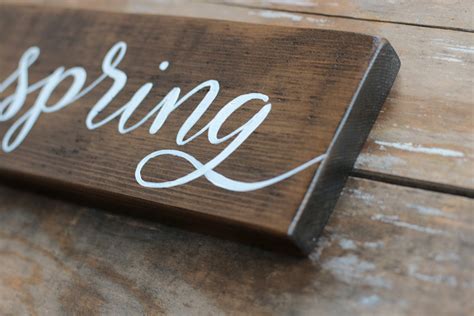 Walnut Stain Welcome Spring Sign The Weed Patch