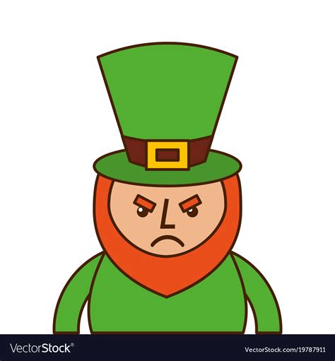 St Patricks Day Portrait Of A Angry Leprechaun Vector Image