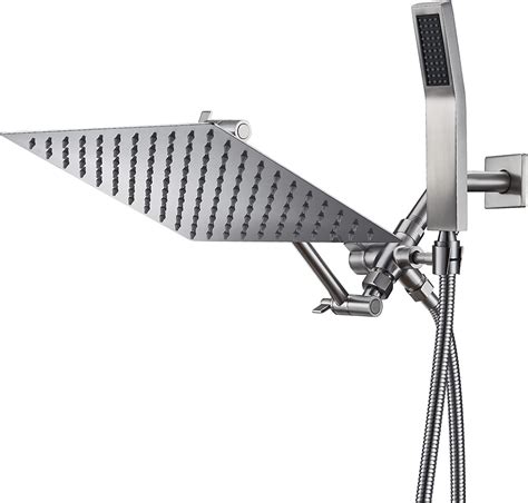 buy psylc 8 inch all metal rain shower head with handheld high pressure dual shower head combo