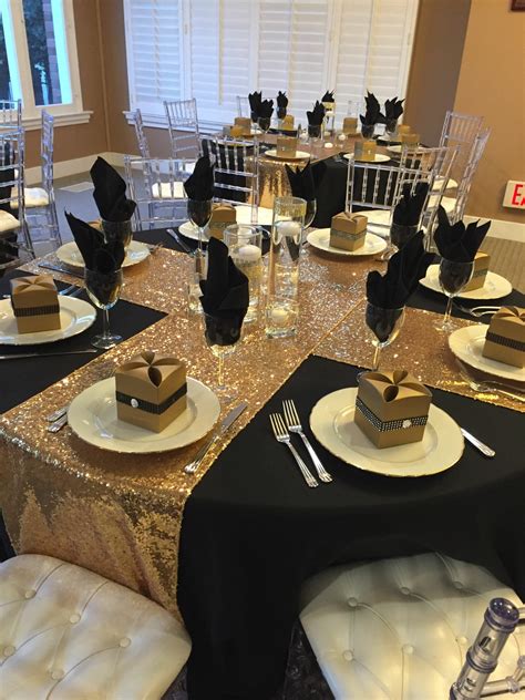 Black And Gold Centerpiece Ideas