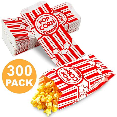 300 Pack 1 Oz Popcorn Bags Disposable Popcorn Containers Paper