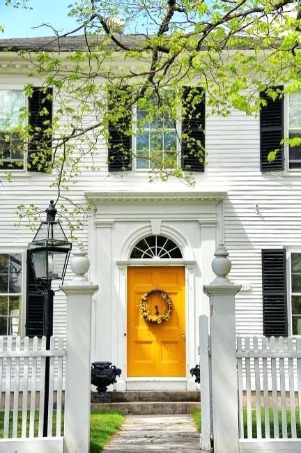 Yellow Front Door Perfect White House With Best Doors Images On Windows