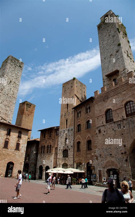 View Of San Gimignano Siena Province Tuscany Italy With Its Famous
