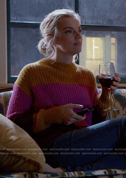 wornontv sylvie s colorblock sweater on chicago fire kara killmer clothes and wardrobe from tv