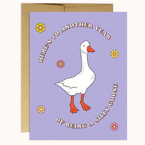 Silly Goose Birthday Card Party Mountain Paper Outer Layer