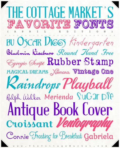 All fonts are categorized and can be saved for quick reference and comparison. Fabulous Free Fonts for April from The Cottage Market ...
