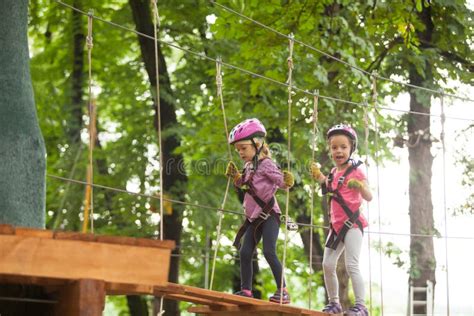 The Obstacle Course In Adventure Park Stock Image Image Of Equipment