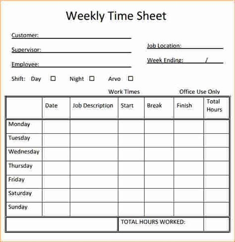 Monthly Time Card Template Fresh 7 Printable Timesheet In 2020