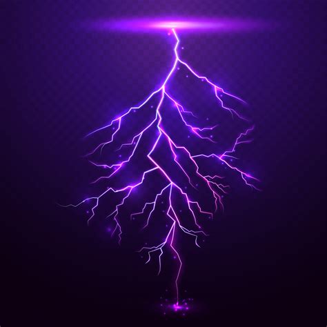 Lightning On Purple Background With Transparency For Designvector