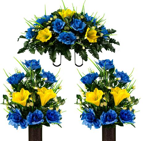 Sympathy Silks Artificial Cemetery Flowers Realistic Outdoor Grave