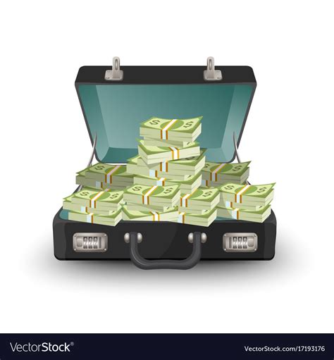 Open Briefcase Full Of Money Royalty Free Vector Image