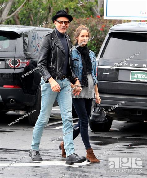 jeff goldblum and his pregnant wife emilie livingston arrive at fred segal in west hollywood