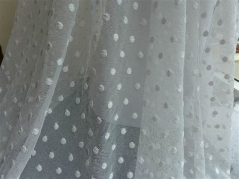 White Polka Dot Fabric Wedding Polka Dotted Tulle Lace Fabric Etsy