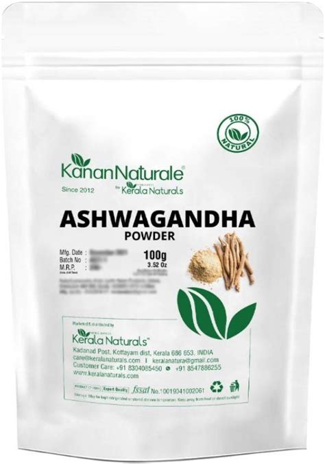 Kerala Naturals Ashwagandha Powder 100gm 50gm X 2 Packs Price In