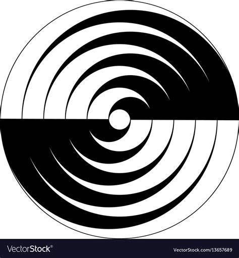 Simple Black And White Spiral Design Element Vector Image