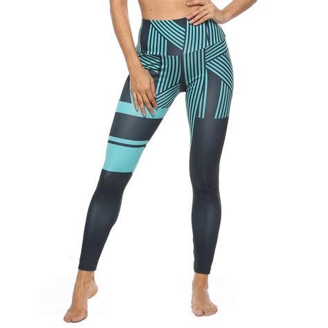 Fittoo Fittoo Women High Waist Stripes Digital Print Yoga Leggings