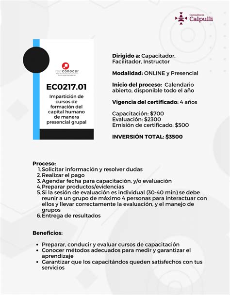 Certificación Ec021701 Consultores Calpulli