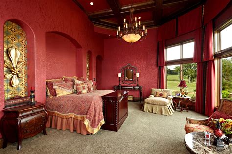 Red And Gold Bedroom Home Design Ideas