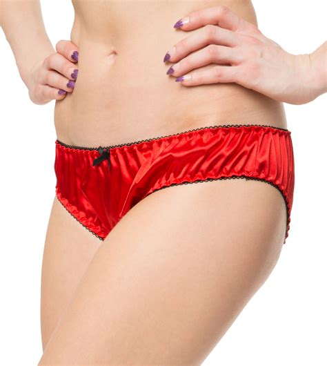 Luxury Satin Frilly Sissy Panties Bikini Knicker Underwear Briefs Size