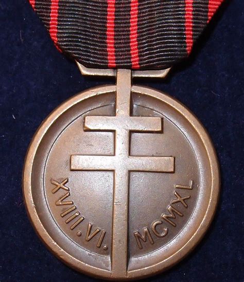 Ww2 French Resistance Medal For Service In Occupied France Jb