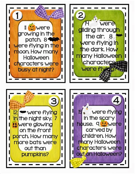 Halloween Word Problems 3rd Grade