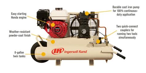 Ingersoll Rand Gas Portable Air Compressor — 55 Hp 118 Cfm At 90 Psi