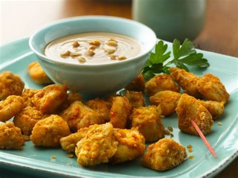 Oven Fried Chicken Chunks With Peanut Sauce Keeprecipes Your