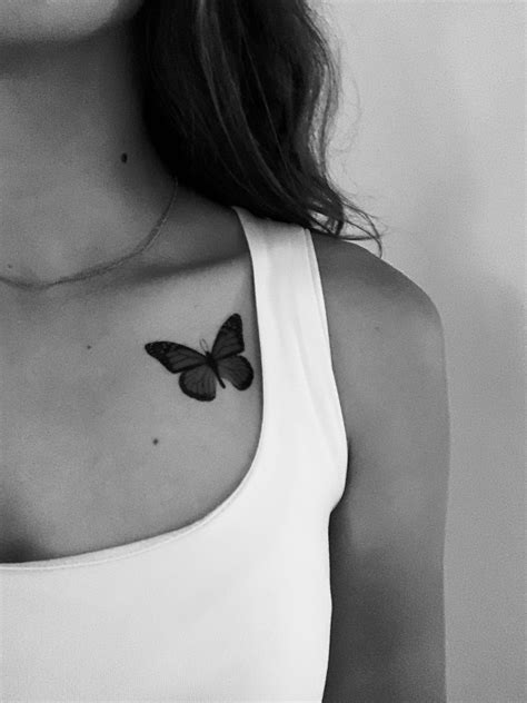 Small Butterfly Tattoos On Collarbone