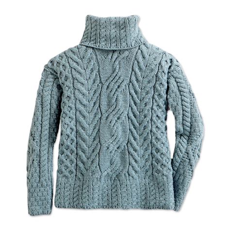 Unicef Market Womens Irish Aran Turtleneck Sweater North Winds