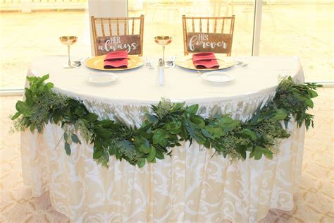 Greenery Garland for Sweetheart Table | Wedding greenery garland, Sweetheart table, Greenery garland