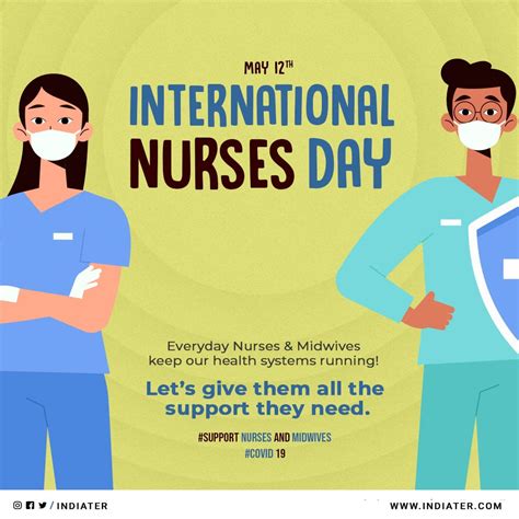 Free Flat 12 May Happy International Nurses Day Celebration Psd Banner