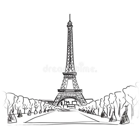 Paris Eiffel Tower Illustration Set Love Paris Frame Vintage