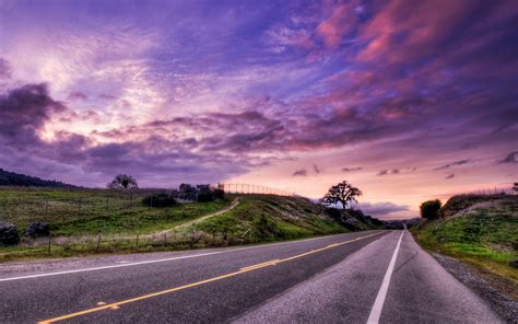 Sunset Road Landscape Wallpapers 1920x1200 984261