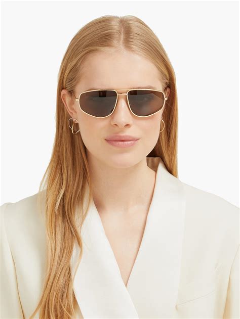 Celine Aviator Metal Sunglasses In Gold Metallic Lyst
