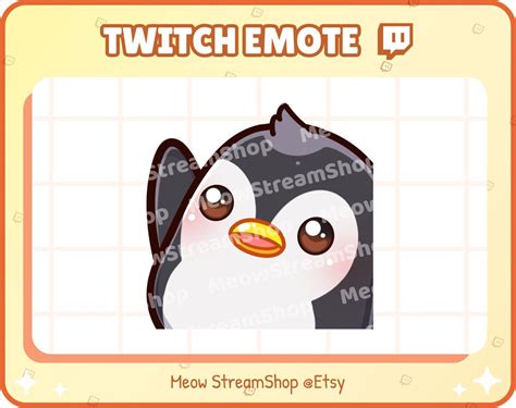 Twitch Emote Cute Penguin Hi Waving Hello Bye Emotes Etsy Uk