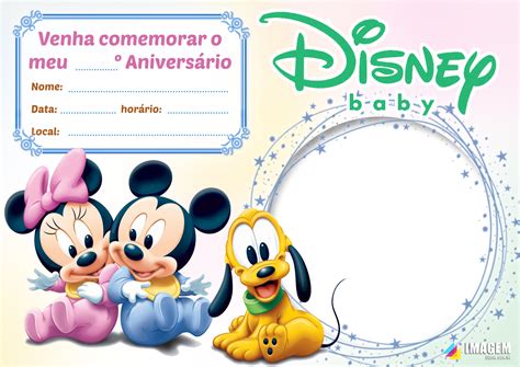 Convite De Aniversário Infantil Disney Baby Para Preencher Baixe