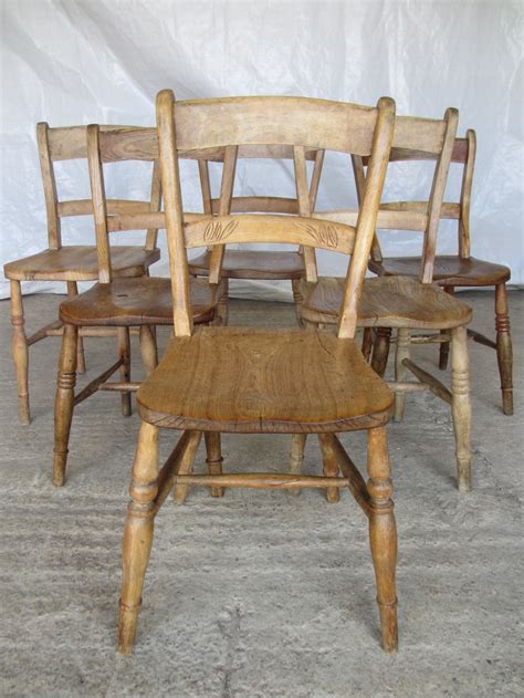 In full disclosure, a farmhouse dining table will make fast friends with virtually any vintage dining chair. Set Of 6 Elm & Beech Windsor Oxford Bar Back Kitchen ...