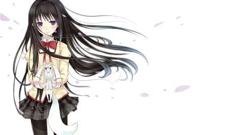 Anime Inbetweening Dark Hair Purple Eyes Anime Girls Long Hair Hd