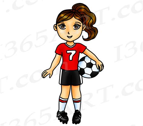 Red Soccer Girl Clipart Sports Clip Art World Cup Olympics I365art