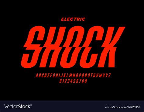 Eclectric Shock Style Font Design Alphabet Vector Image