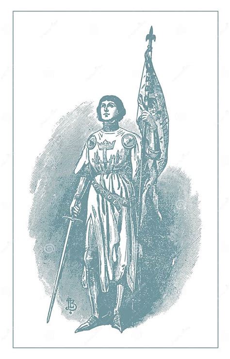 Joan Of Arc Vintage Engraving Illustration Stock Illustration