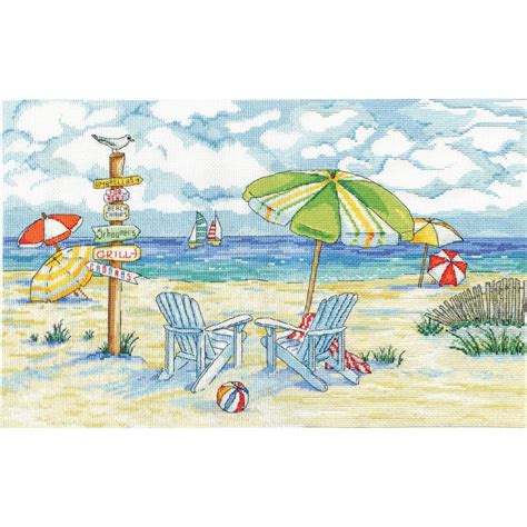 Beach Signs Counted Cross Stitch Kit By Design Works Anabellas