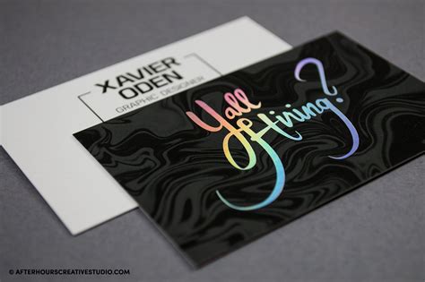 Holographic Foil Stamped Business Cards Gsm Metallic Foil Stamping