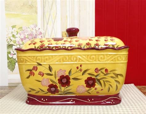 Bread Box Toast Jar Canister Tuscany Garden Flower